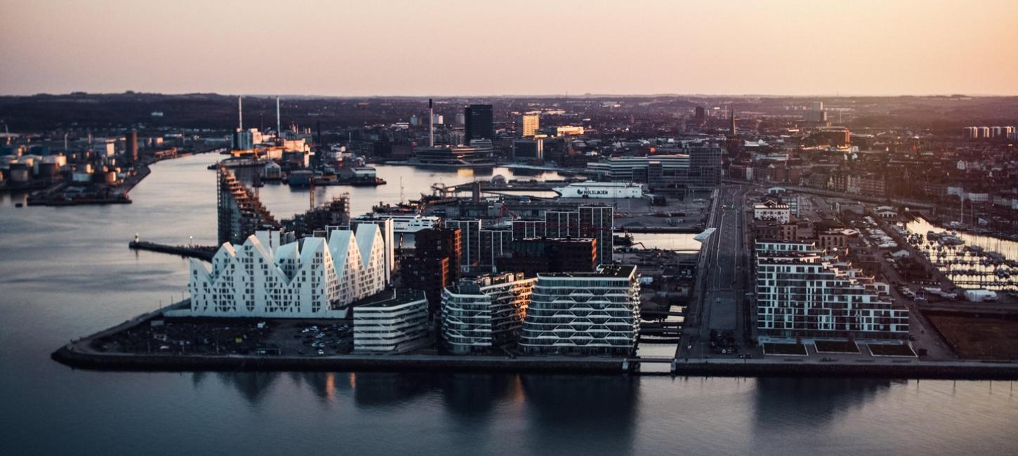 Aarhus docklands seen from above