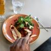 Lunch food in café in Aalborg, Denmark's fourth biggest city in North Jutland