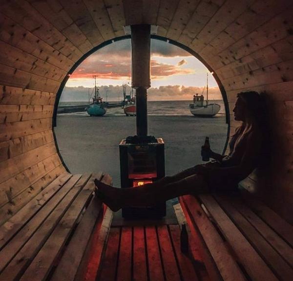 The Sauna at North Shore Surf in Løkken, North Jutland