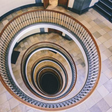 The spiral staircase of Axelborg in Copenhagen