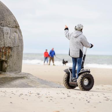 Segway tour op het Søndervig strand langs de Atlantikwall