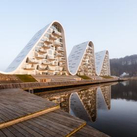 Apartment building "Bølgen" (The Wave) in Vejle, East Jutland in Denmark