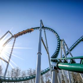 De Føxnix achtbaan in pretpark Fårup Sommerland in Noord-Jutland